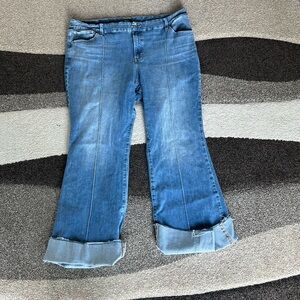 Express Blue Flare Wide Leg Jeans